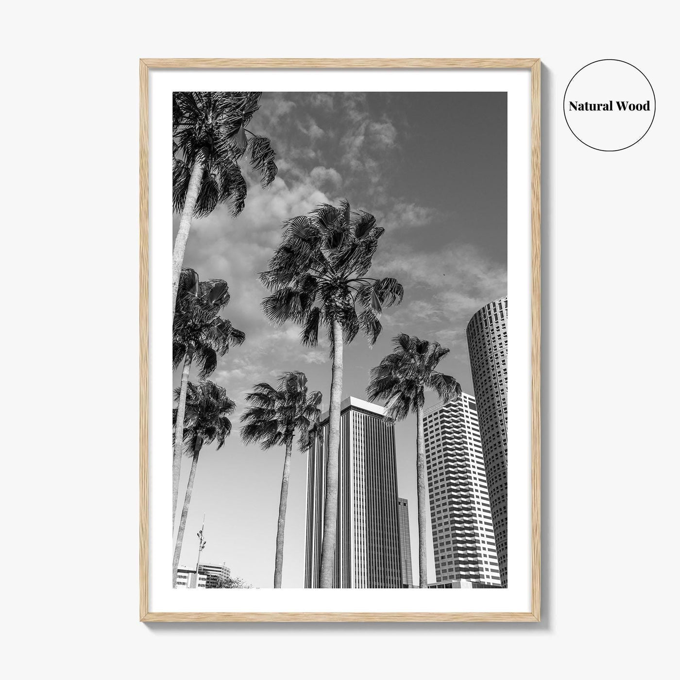 Tampa Skyline Black and White Fine Art Photo Print, Florida, USA, Poster