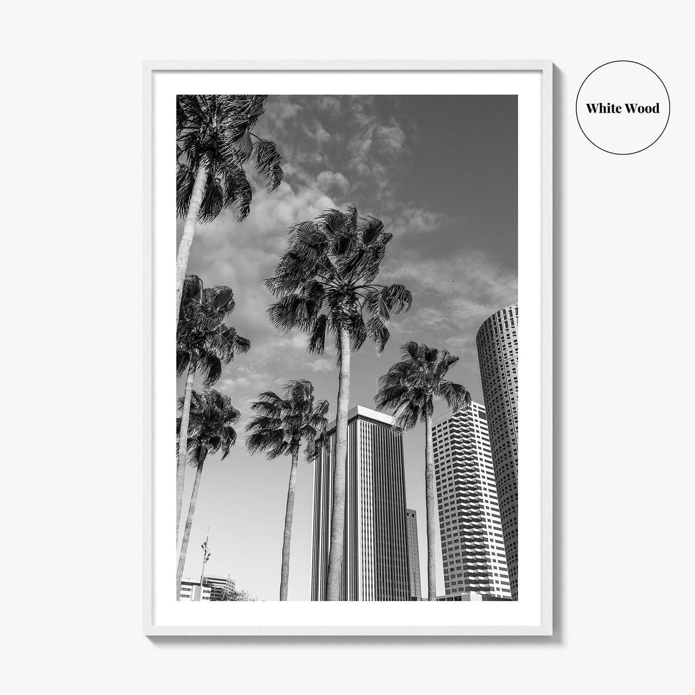 Tampa Skyline Black and White Fine Art Photo Print, Florida, USA, Poster