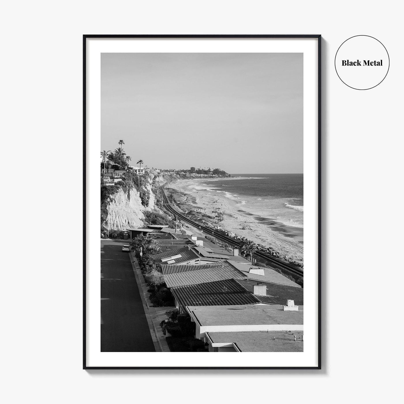 San Clemente Black and White Fine Art Photo Print, Orange County California Beach Poster