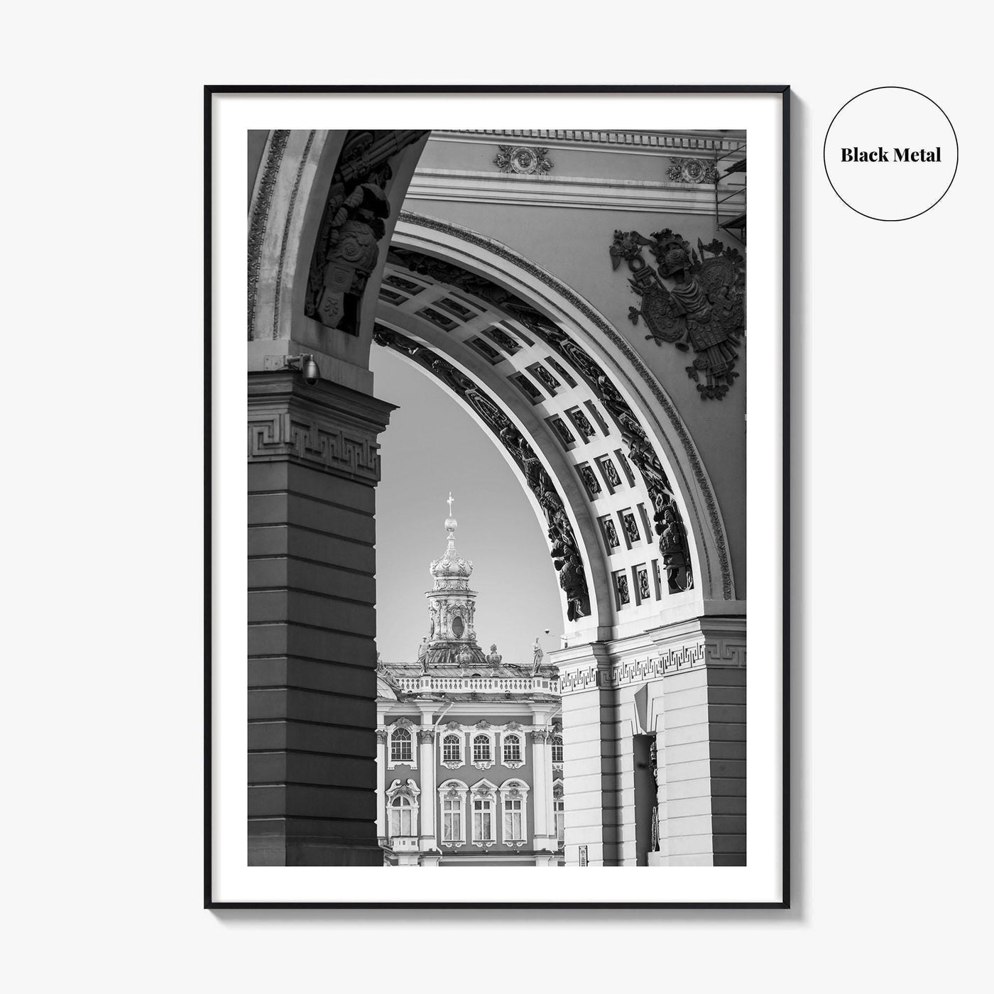 St Petersburg Black and White Fine Art Photo Print, Hermitage Museum, Russia Poster
