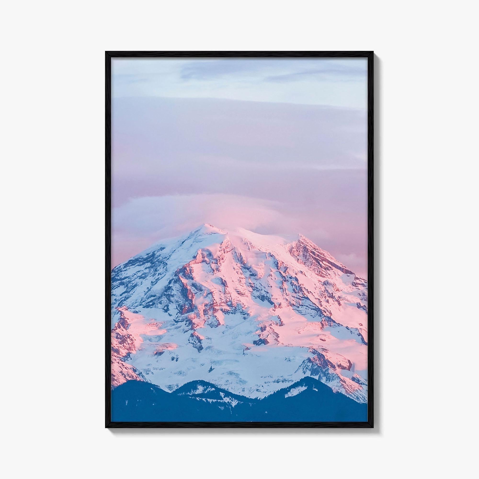 Mount Rainier Pink Fine Art Photo Print, Washington State Poster, Cascade Range USA