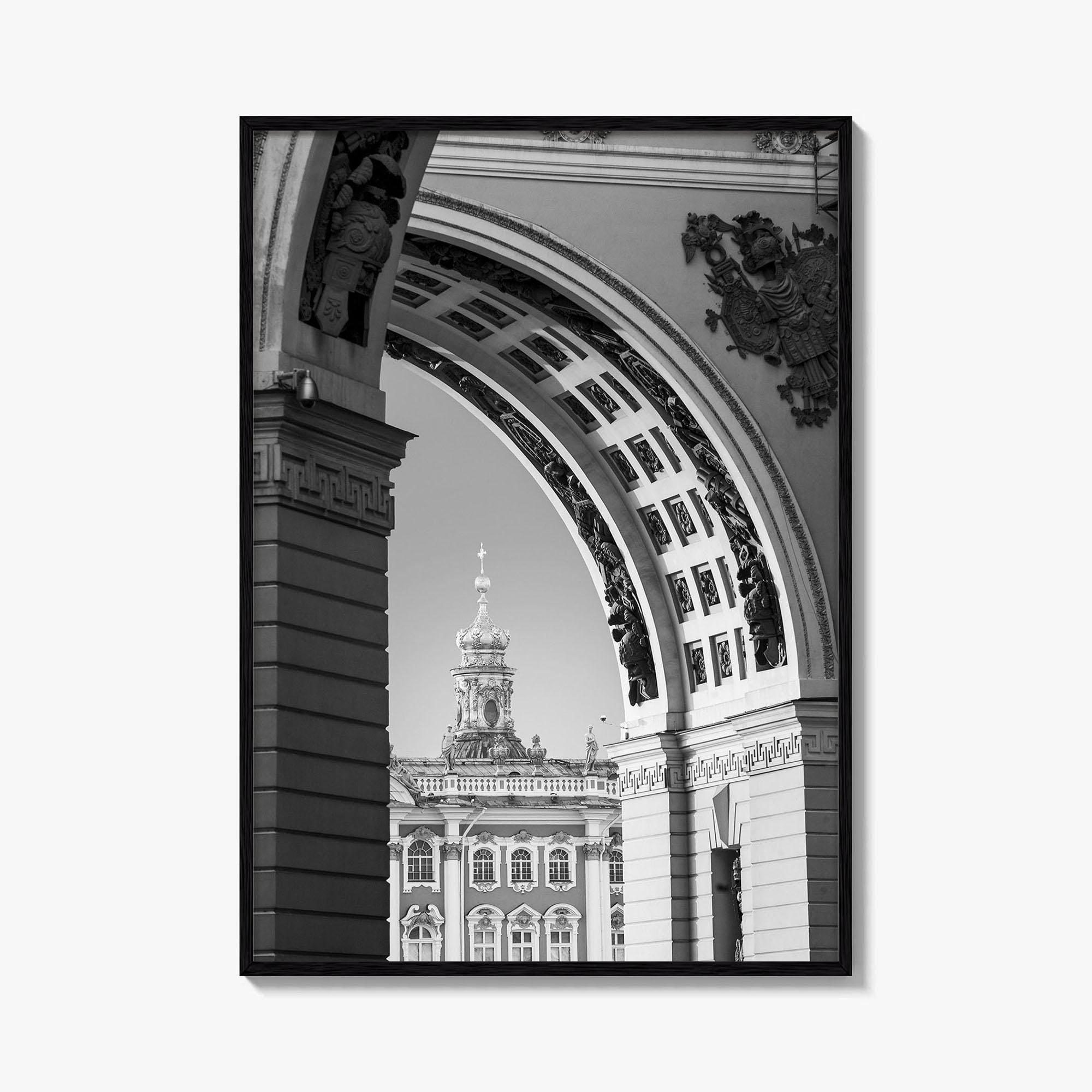 St Petersburg Black and White Fine Art Photo Print, Hermitage Museum, Russia Poster