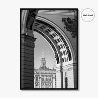 St Petersburg Black and White Fine Art Photo Print, Hermitage Museum, Russia Poster