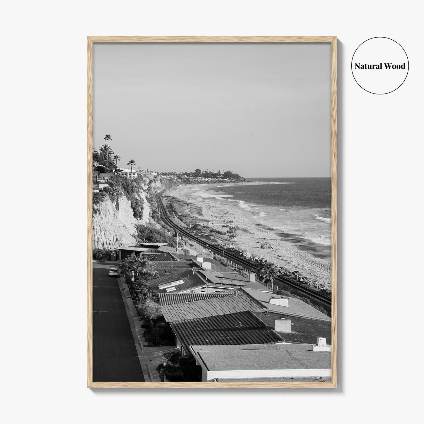 San Clemente Black and White Fine Art Photo Print, Orange County California Beach Poster