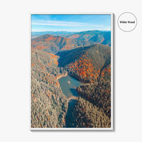 Synevyr Lake Fine Art Photo Print, Carpathian Mountains, Ukraine Wall Decor Poster, Aerial Landscape