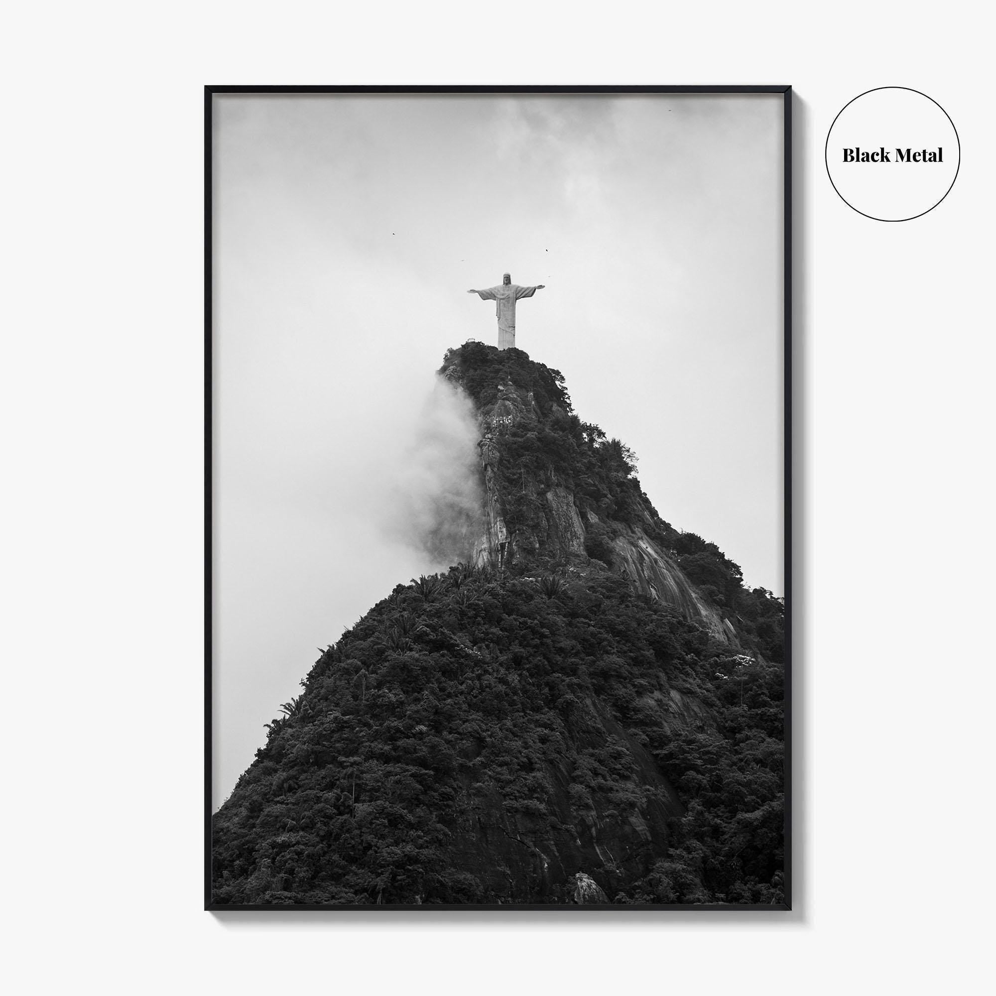 Rio de Janeiro Black and White Fine Art Photo Print, Christ the Redeemer Brazil Poster
