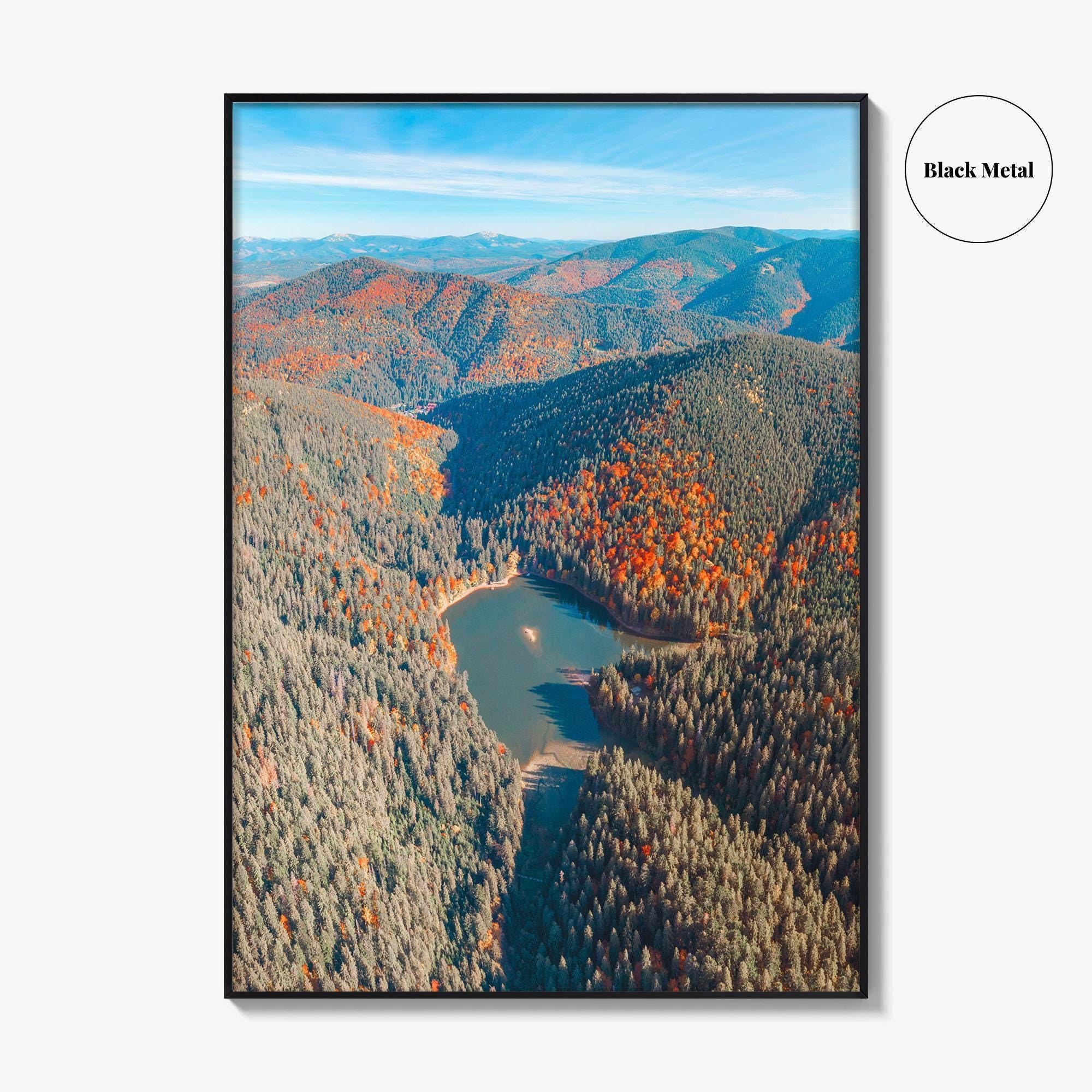 Synevyr Lake Fine Art Photo Print, Carpathian Mountains, Ukraine Wall Decor Poster, Aerial Landscape