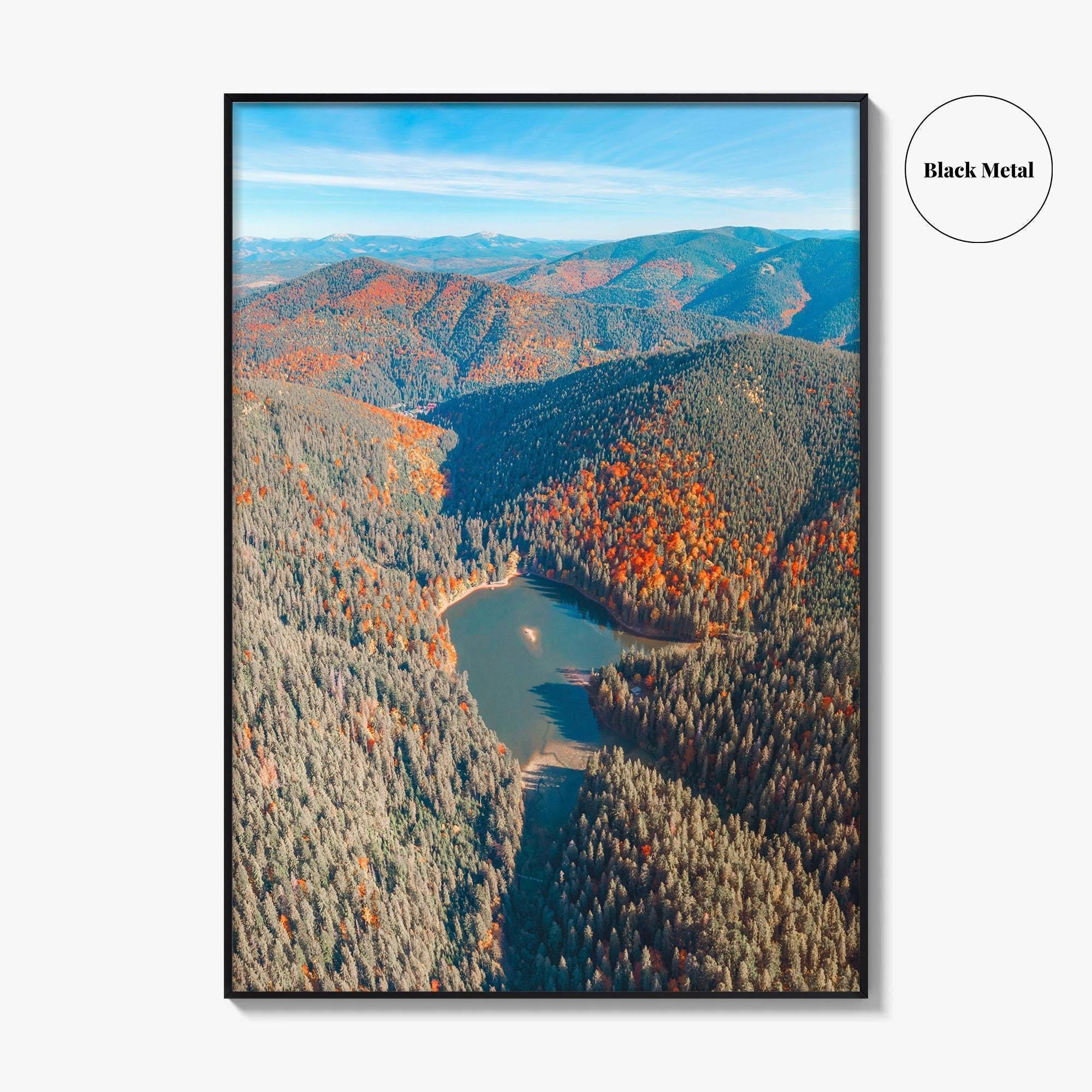 Synevyr Lake Fine Art Photo Print, Carpathian Mountains, Ukraine Wall Decor Poster, Aerial Landscape
