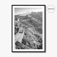 Great Wall of China Black and White Fine Art Photo Print, Beijing Poster