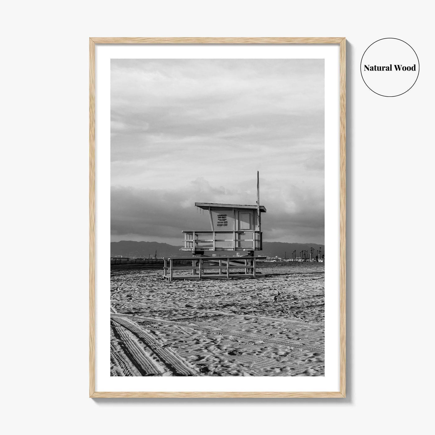El Segundo Black and White Fine Art Photo Print, California Lifeguard Poster