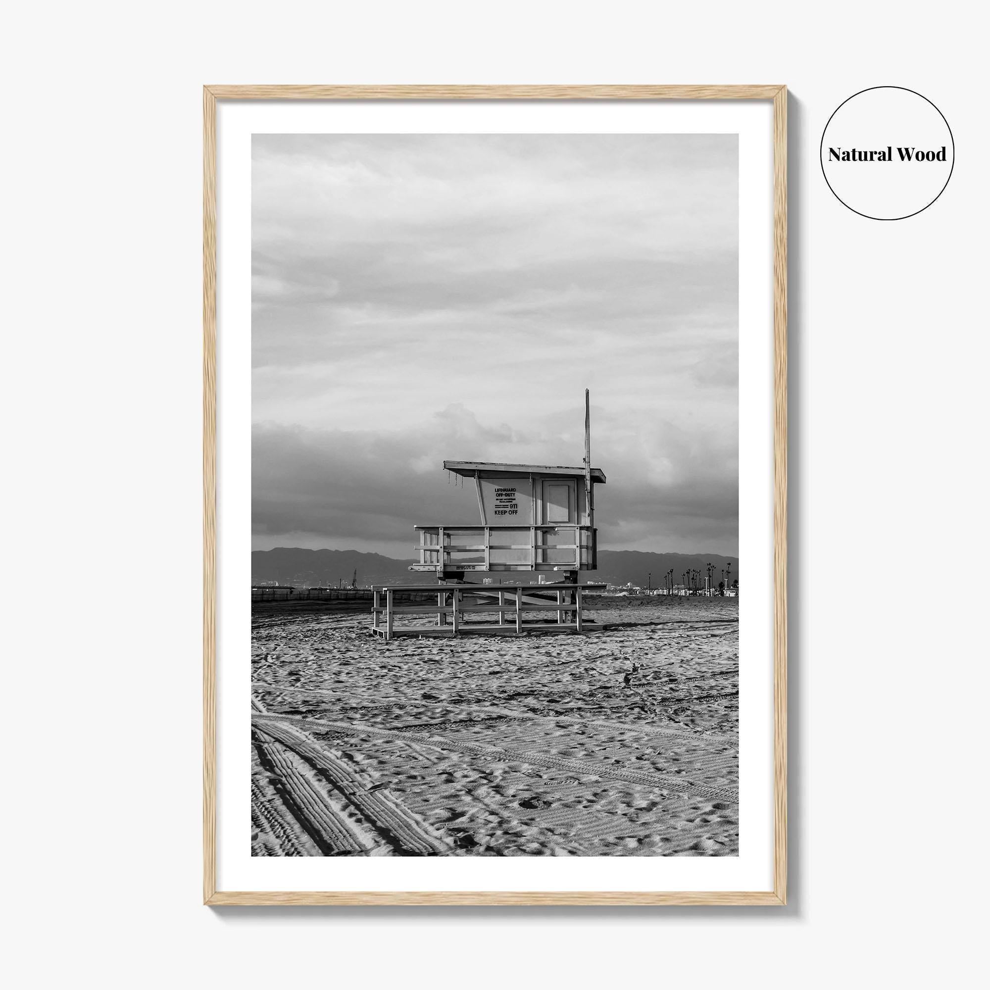 El Segundo Black and White Fine Art Photo Print, California Lifeguard Poster