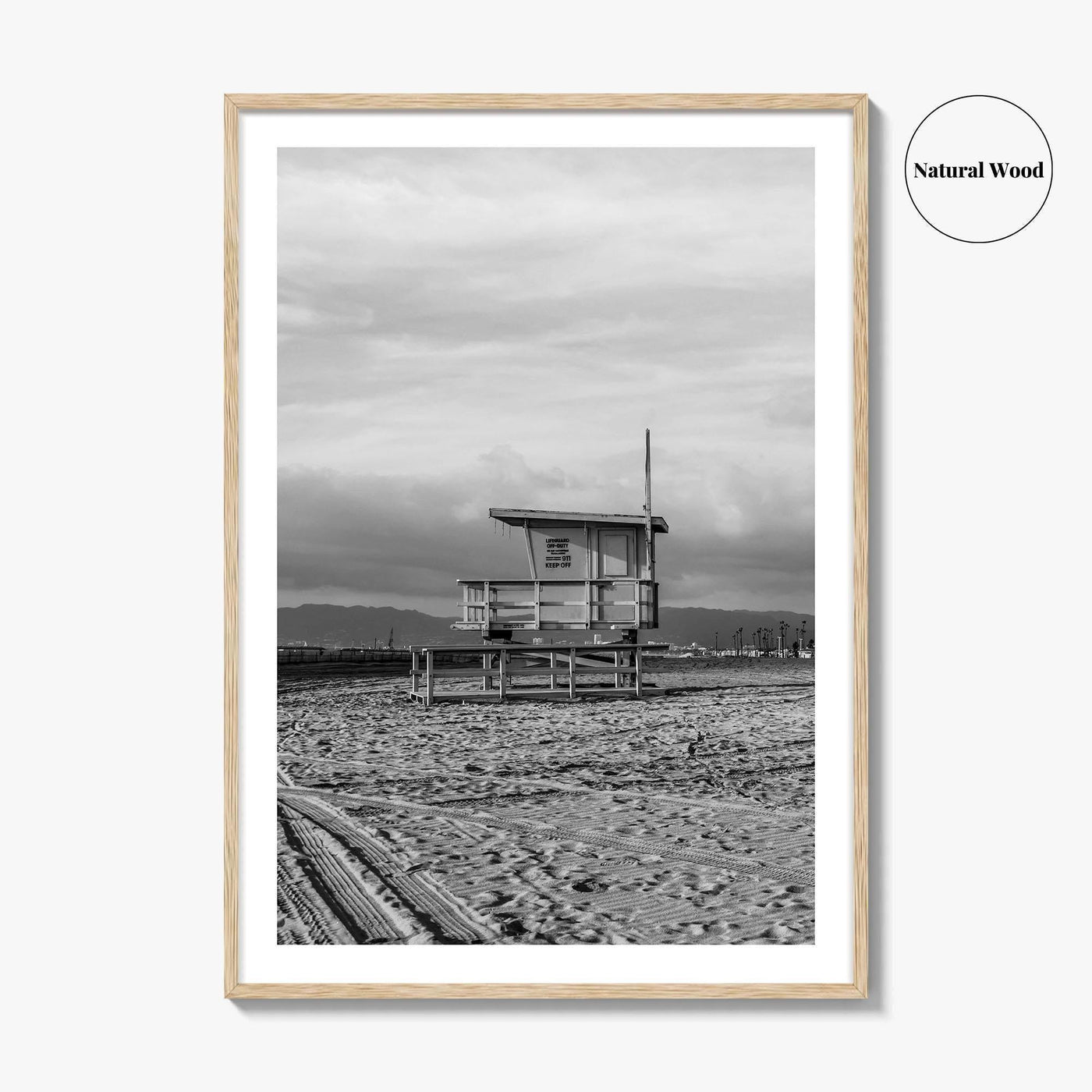 El Segundo Black and White Fine Art Photo Print, California Lifeguard Poster