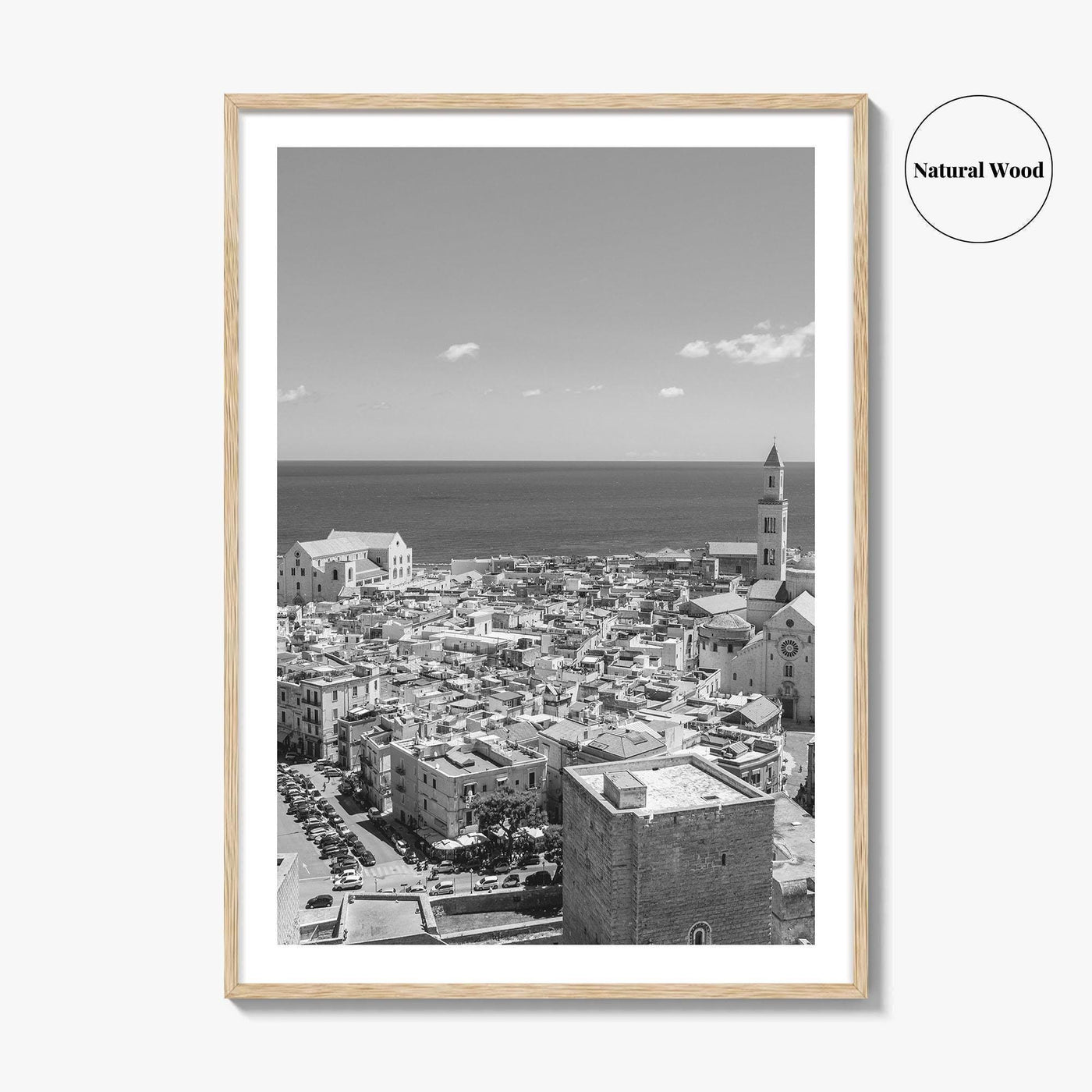 Bari Black and White Fine Art Photo Print, Basilica San Nicola Puglia Italy Poster
