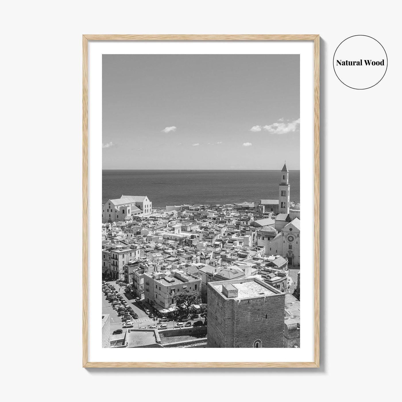 Bari Black and White Fine Art Photo Print, Basilica San Nicola Puglia Italy Poster