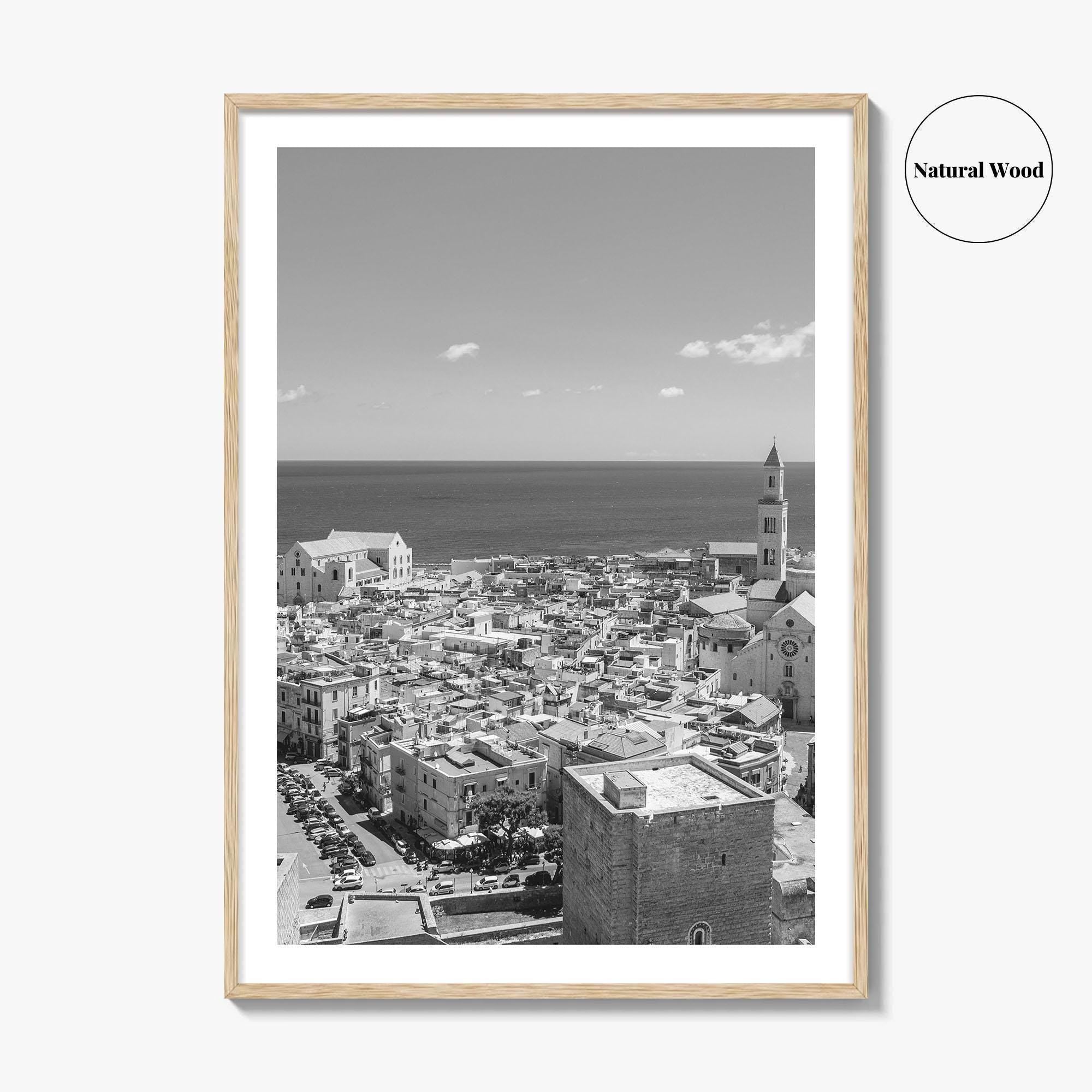 Bari Black and White Fine Art Photo Print, Basilica San Nicola Puglia Italy Poster