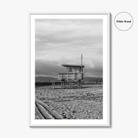 El Segundo Black and White Fine Art Photo Print, California Lifeguard Poster