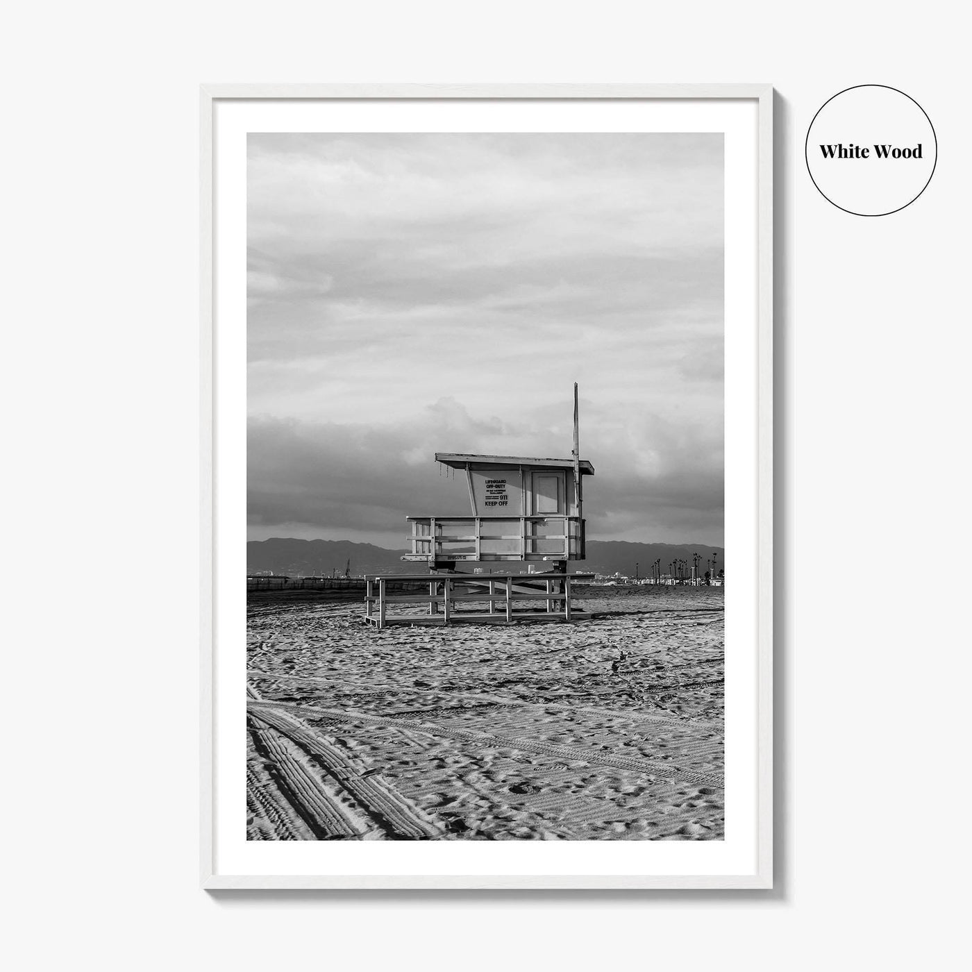 El Segundo Black and White Fine Art Photo Print, California Lifeguard Poster