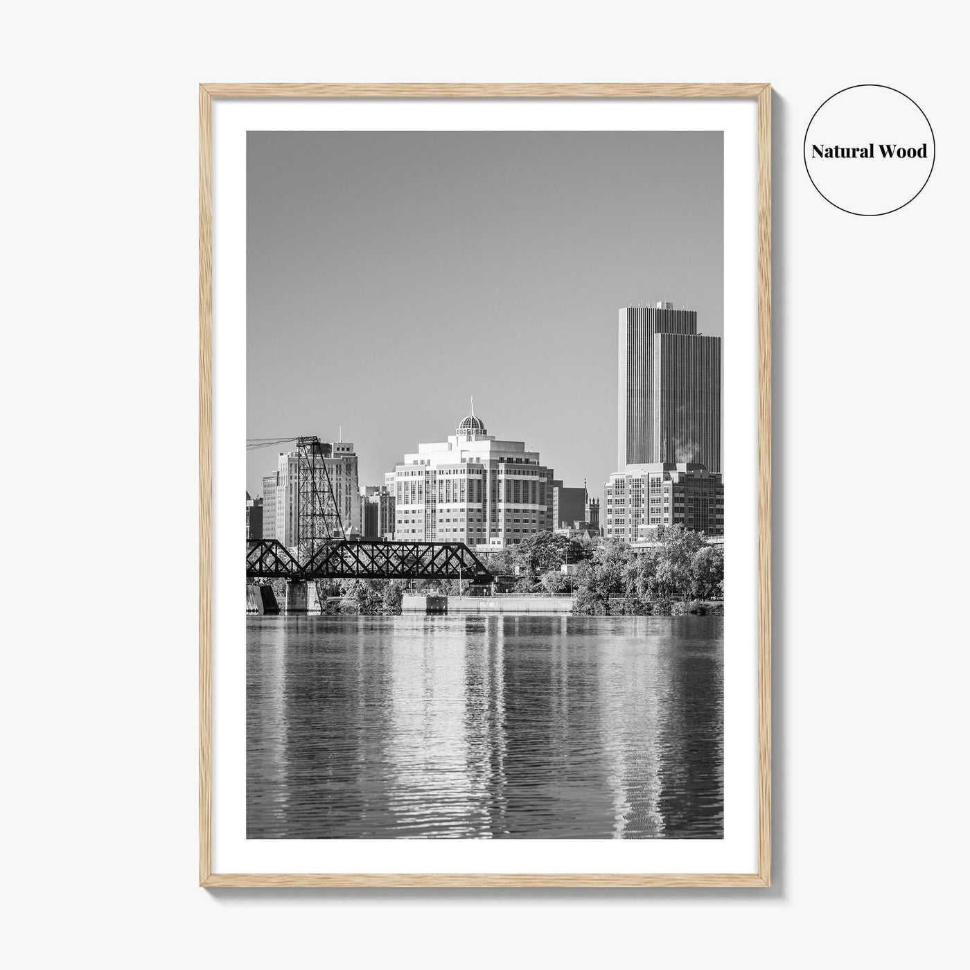 Albany Skyline Black and White Fine Art Photo Print, Poster, New York Poster