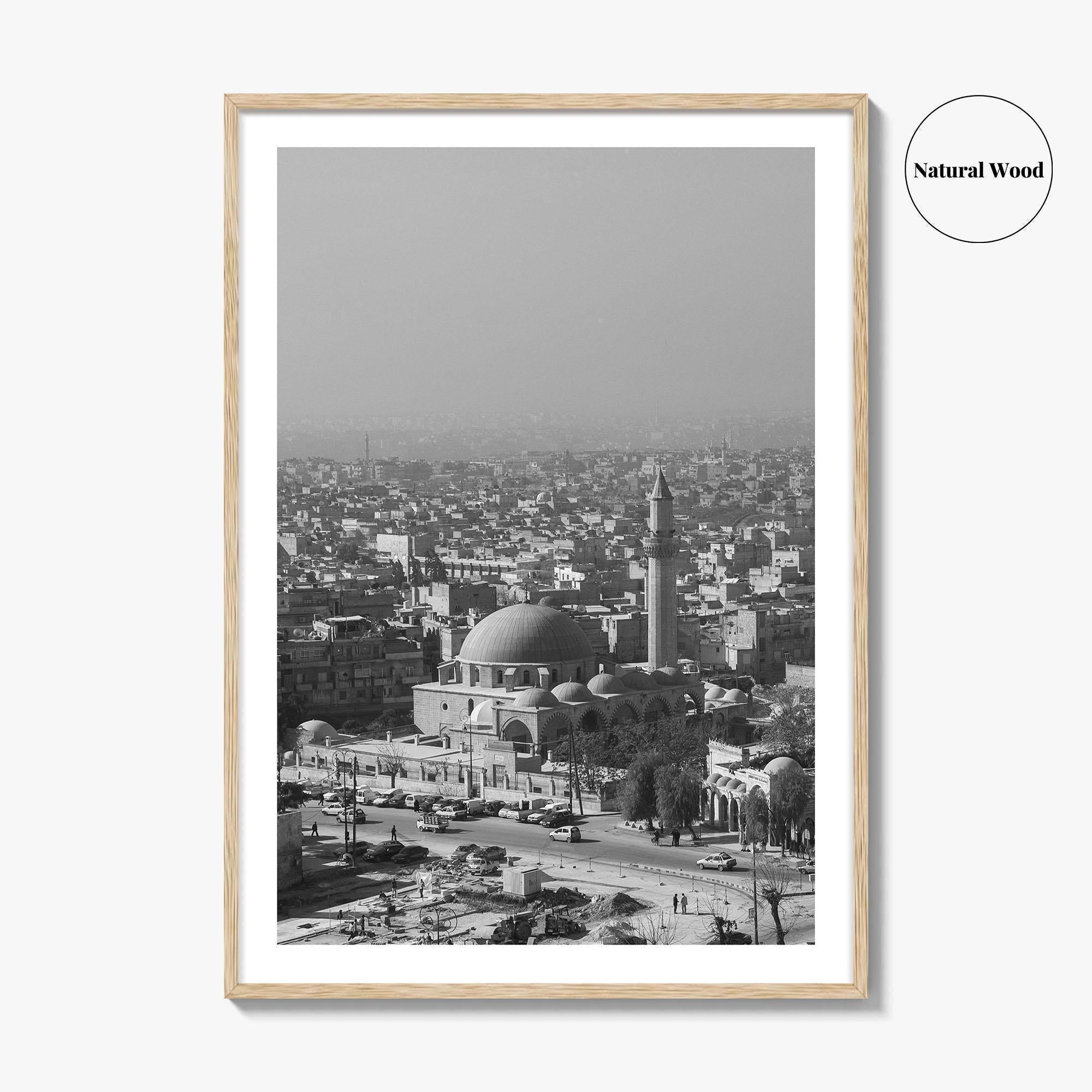 Aleppo Black and White Fine Art Photo Print, Citadel, Syria Wall Decor Poster