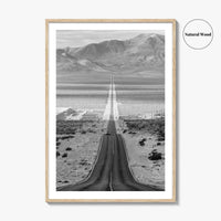Death Valley Black and White Fine Art Photo Print, Desert Highway, Beatty Nevada USA