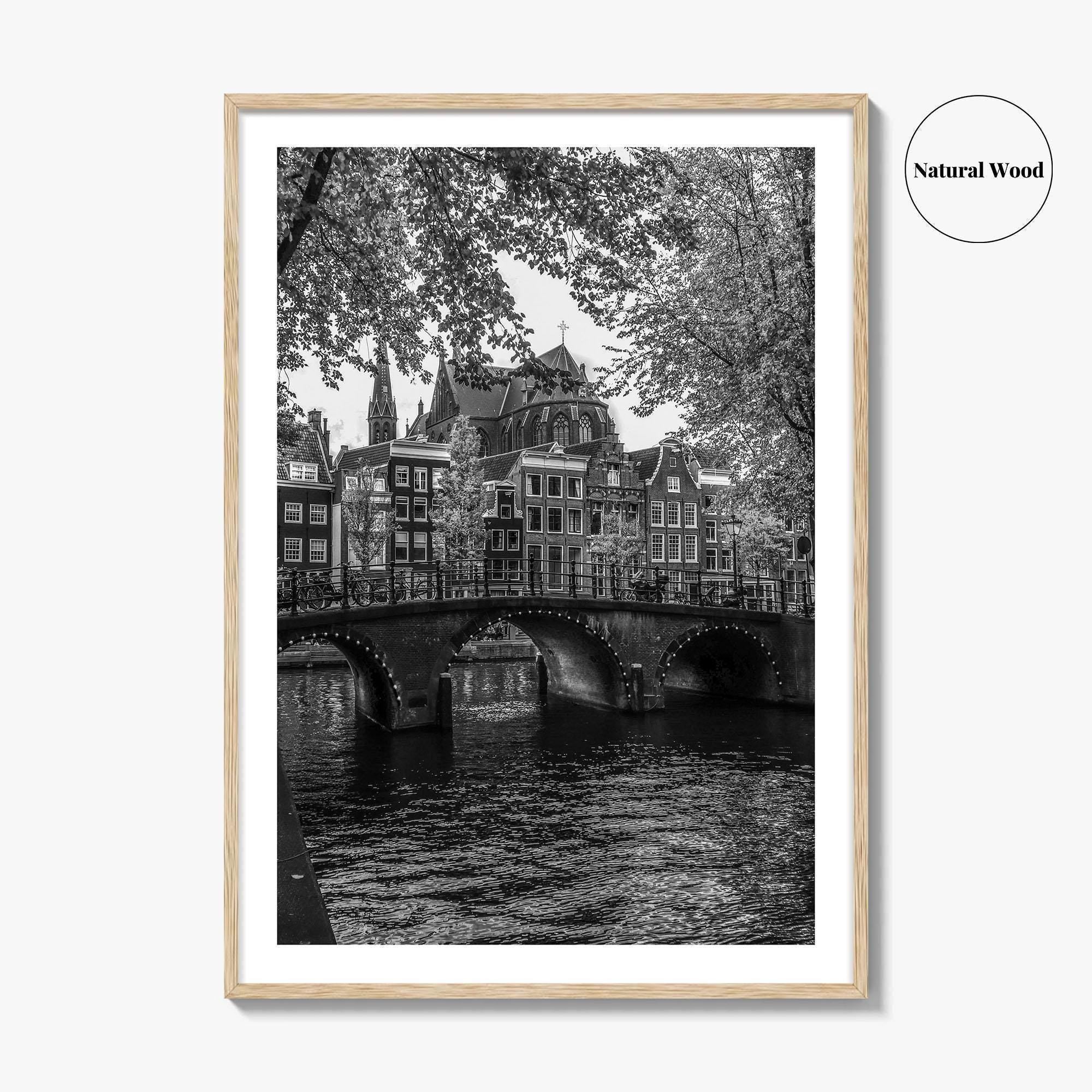 Amsterdam Black and White Fine Art Photo Print, Netherlands Poster, Holland Wall Decor