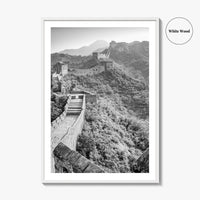 Great Wall of China Black and White Fine Art Photo Print, Beijing Poster