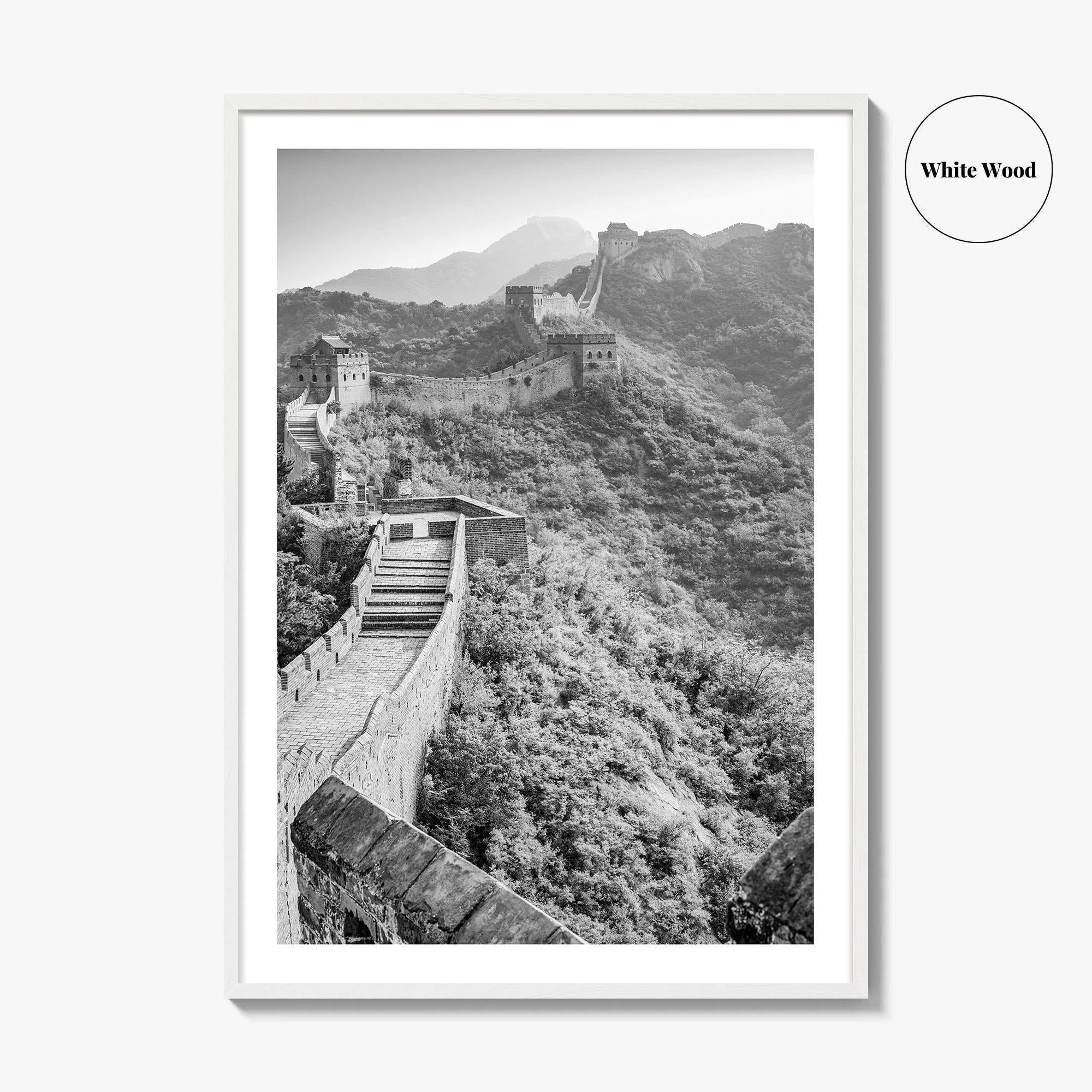 Great Wall of China Black and White Fine Art Photo Print, Beijing Poster