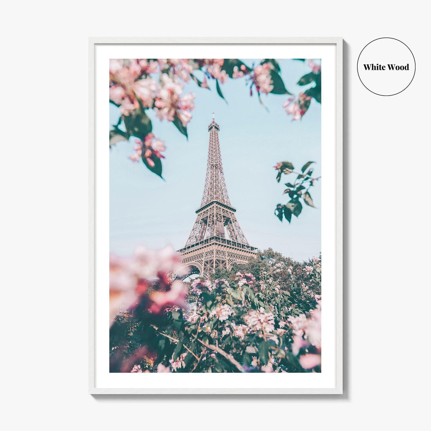 Eiffel Tower White Fine Art Photo Print, Paris France Poster, Île-de-France