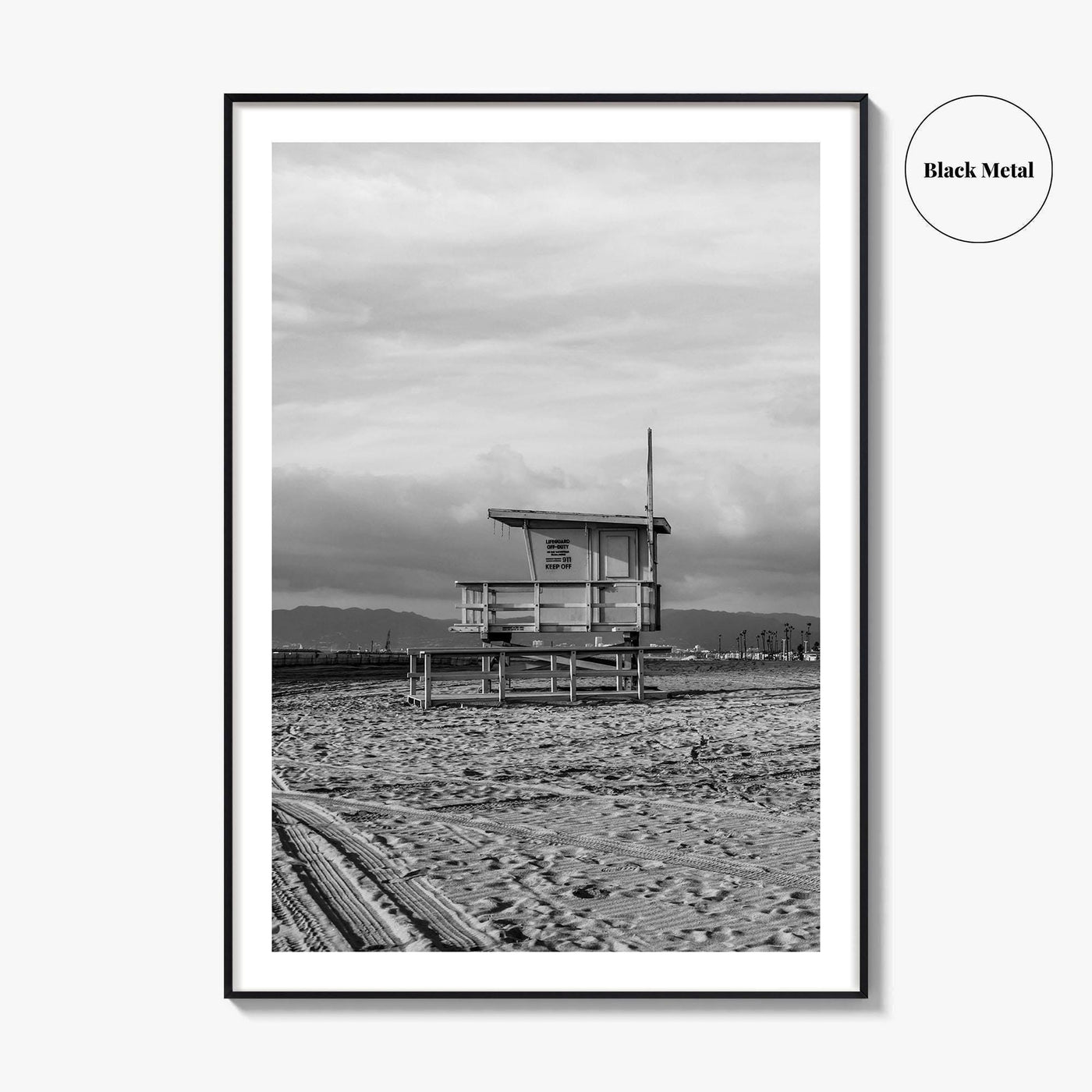 El Segundo Black and White Fine Art Photo Print, California Lifeguard Poster