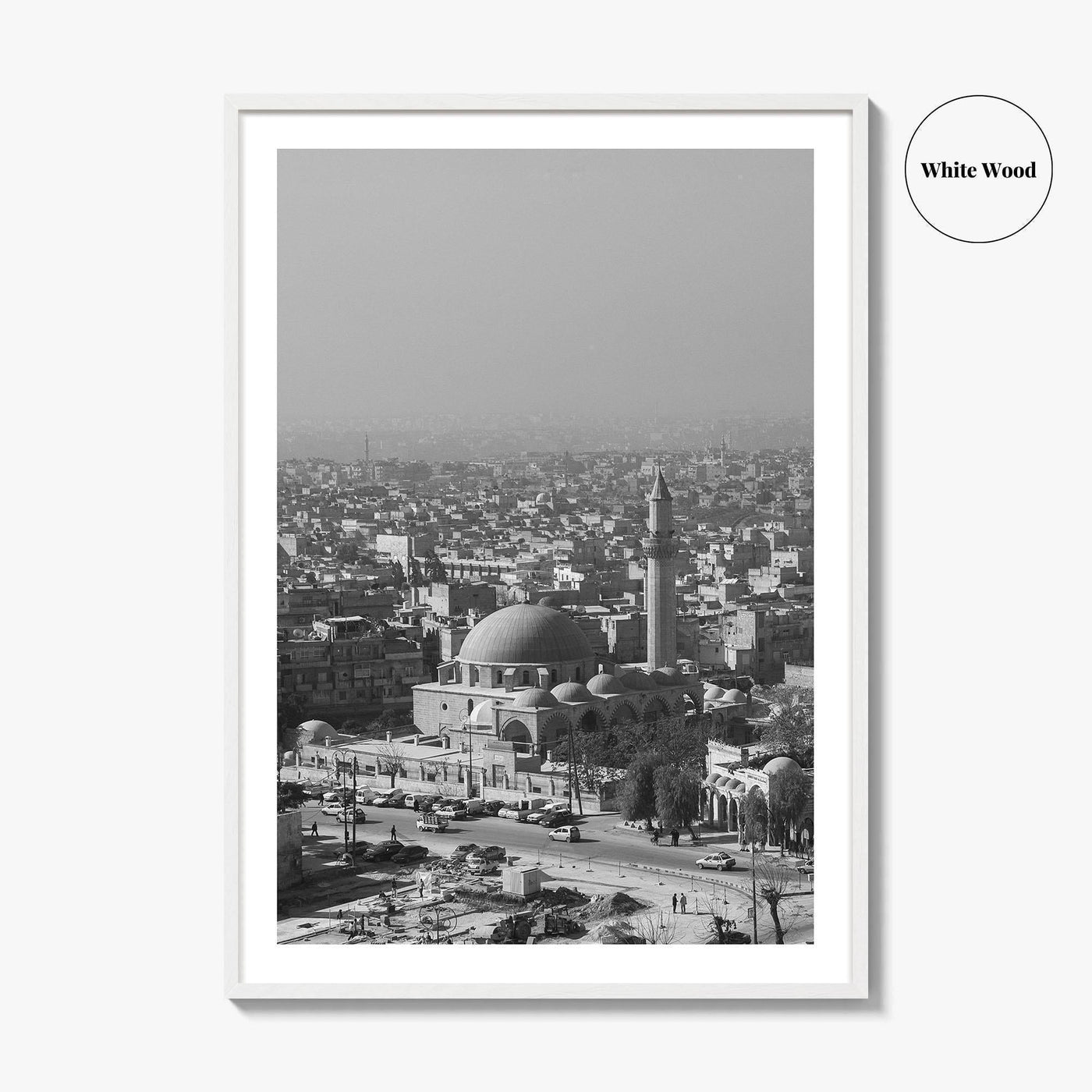 Aleppo Black and White Fine Art Photo Print, Citadel, Syria Wall Decor Poster