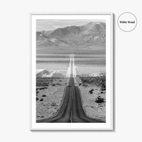 Death Valley Black and White Fine Art Photo Print, Desert Highway, Beatty Nevada USA