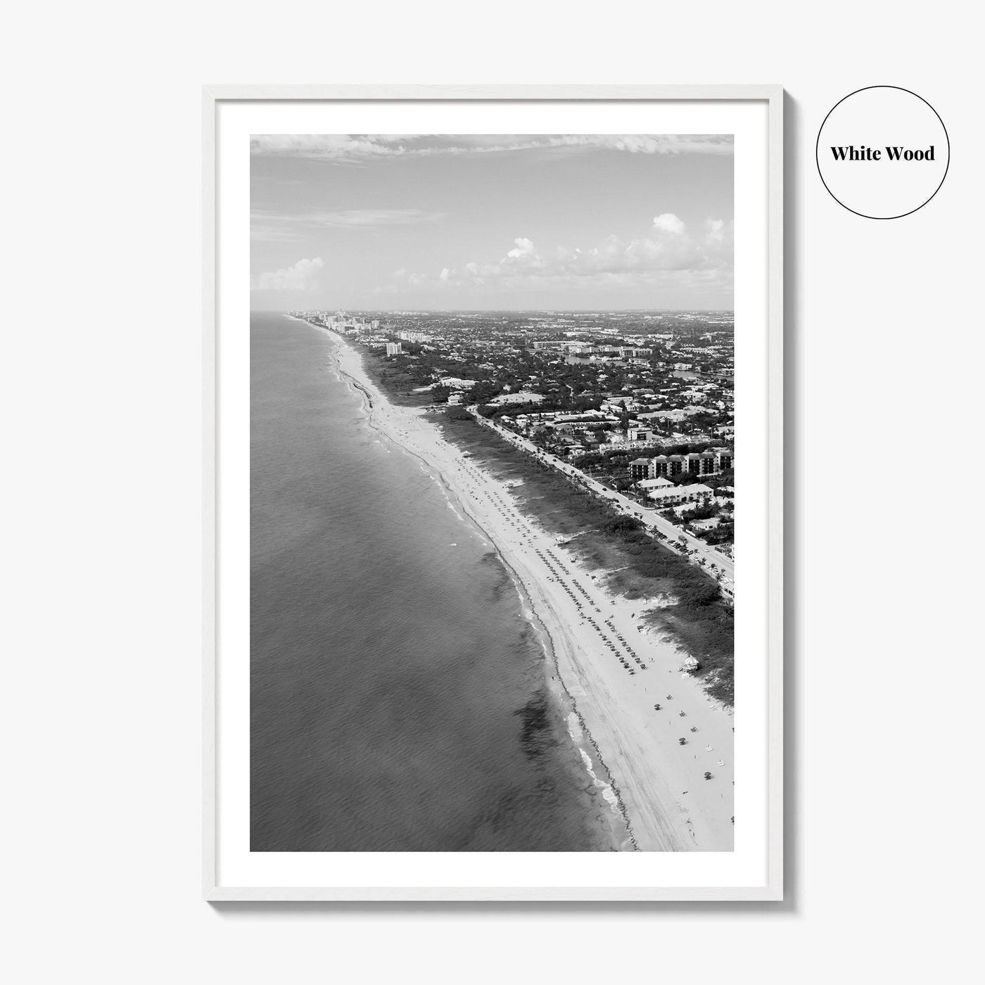 Delray Beach Black and White Fine Art Photo Print, Florida USA Poster