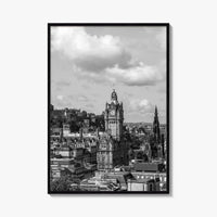 Edinburgh Skyline Black and White Fine Art Photo Print, Scotland, Calton Hill Poster