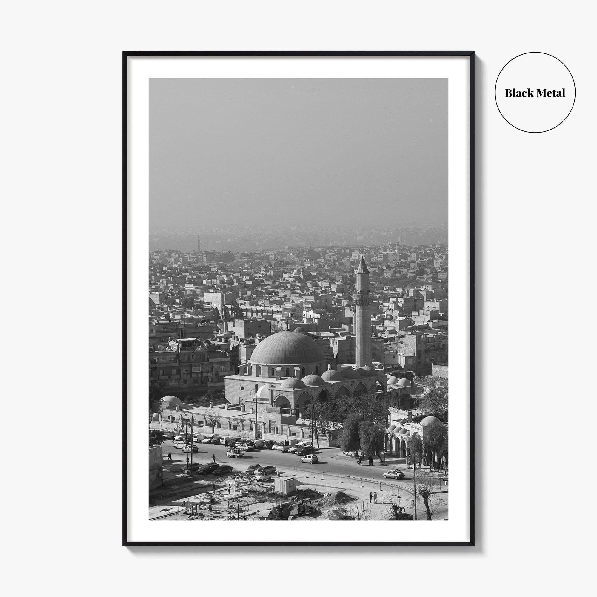 Aleppo Black and White Fine Art Photo Print, Citadel, Syria Wall Decor Poster