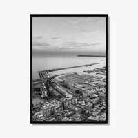Alicante Black and White Fine Art Photo Print, Port Wall Poster, Costa Blanca Spain