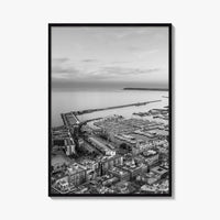 Alicante Black and White Fine Art Photo Print, Port Wall Poster, Costa Blanca Spain