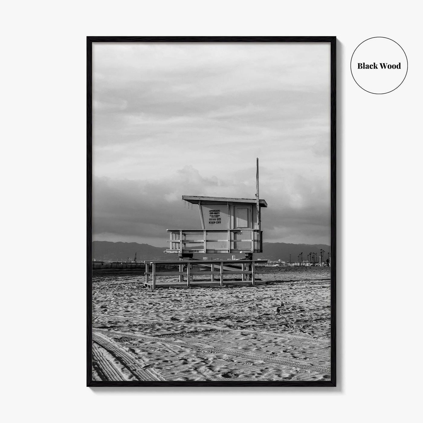 El Segundo Black and White Fine Art Photo Print, California Lifeguard Poster