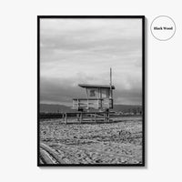 El Segundo Black and White Fine Art Photo Print, California Lifeguard Poster