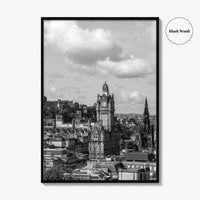 Edinburgh Skyline Black and White Fine Art Photo Print, Scotland, Calton Hill Poster