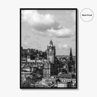 Edinburgh Skyline Black and White Fine Art Photo Print, Scotland, Calton Hill Poster