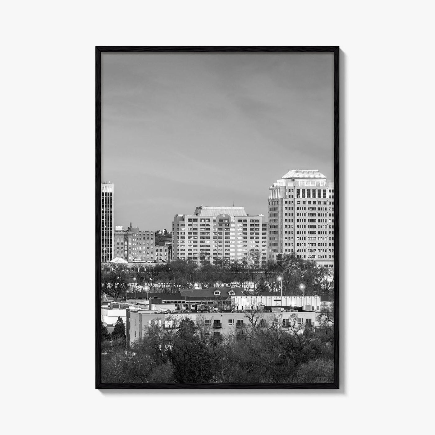 Colorado Springs Skyline Black and White Fine Art Photo Print, City Poster, CO USA
