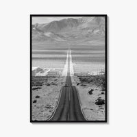 Death Valley Black and White Fine Art Photo Print, Desert Highway, Beatty Nevada USA