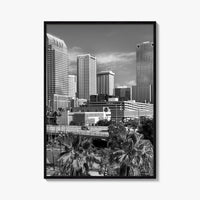 Tampa Skyline Black and White Fine Art Photo Print, Florida, Riverwalk, Wall Decor, Poster