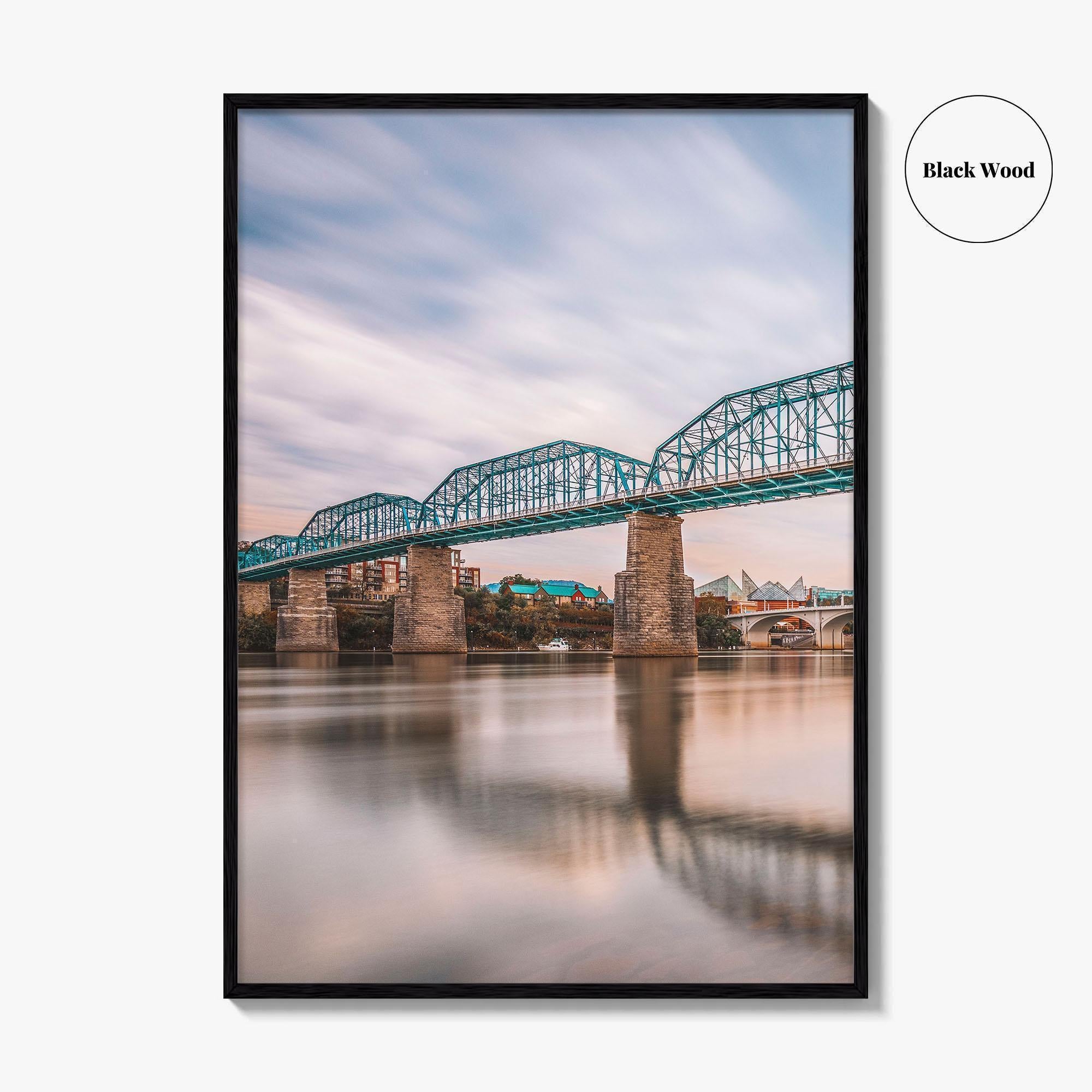 Chattanooga Fine Art Photo Print, Tennessee River Bridge, USA Wall Decor Poster