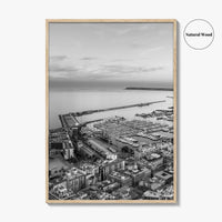 Alicante Black and White Fine Art Photo Print, Port Wall Poster, Costa Blanca Spain