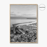 Alicante Black and White Fine Art Photo Print, Port Wall Poster, Costa Blanca Spain