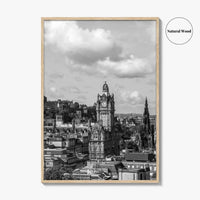 Edinburgh Skyline Black and White Fine Art Photo Print, Scotland, Calton Hill Poster