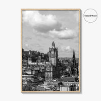 Edinburgh Skyline Black and White Fine Art Photo Print, Scotland, Calton Hill Poster