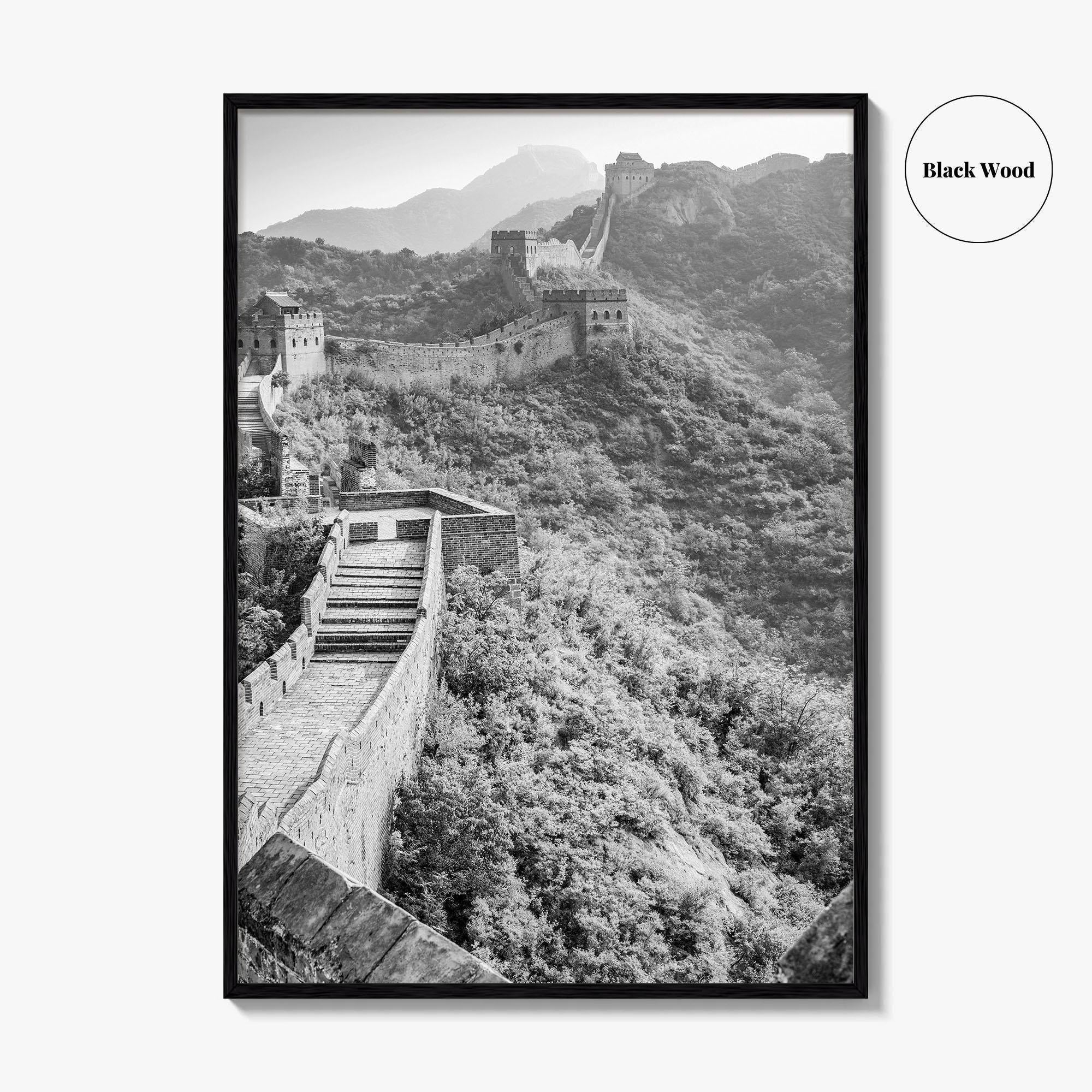 Great Wall of China Black and White Fine Art Photo Print, Beijing Poster