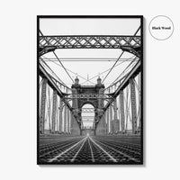 Cincinnati Black and White Fine Art Photo Print, John Roebling Bridge, Ohio Poster